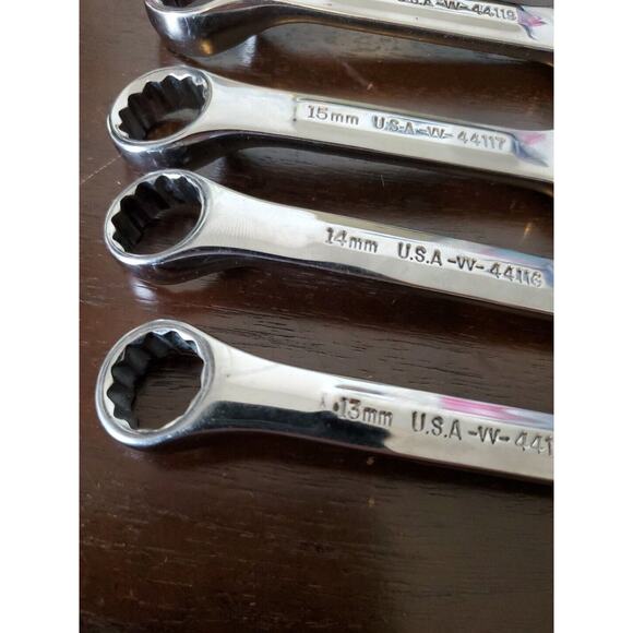 Craftsman Stubby Combination Wrenches Polished VV SERIES 18MM 15MM 14MM 13MM - Picture 9 of 9